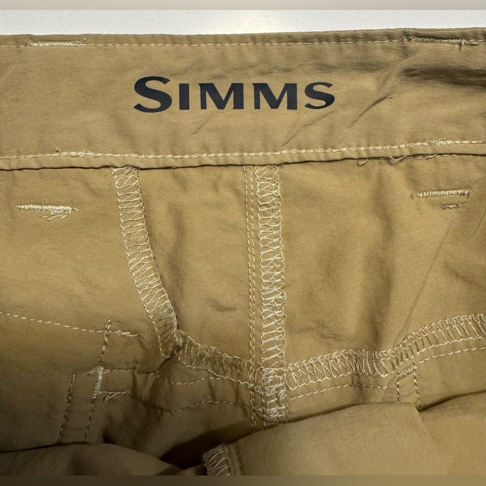Simms Mens 32 Super-light Fishing Hiking Pants 100% Nylon Wicking Quick Dry Tan - Picture 6 of 13